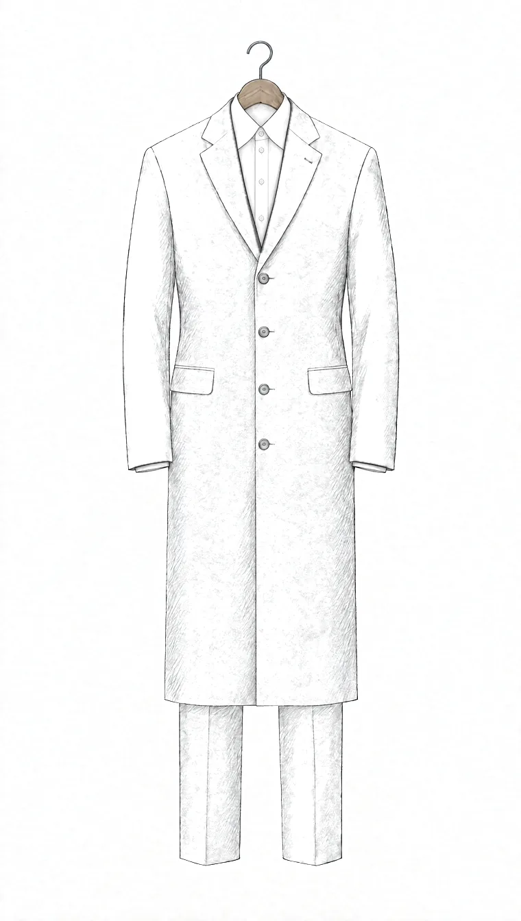 Pencil drawing of the coat on a hanger