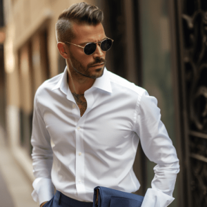 A custom dress shirt